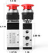 TAILONZ PNEUMATIC 1/4”NPT Automatic reset type Push Button 5 Way 2 Position Pneumatic Control Mechanical Valve...