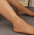 YANODA Initial Ankle Bracelets for Women 14K Gold Plated Layered Figaro Cuban Chain Letter Initial Anklets Handmade Letter A-Z Gold Anklets for Wo...