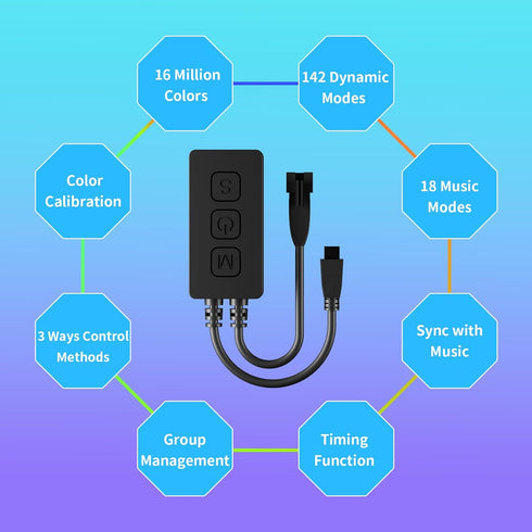 SP611E Bluetooth Music LED Controller for 1903B WS2812b WS2811 IC RGB Chasing Color LED Strip Addressable Sync Music Controller DC5V-24V APP/IR Re...