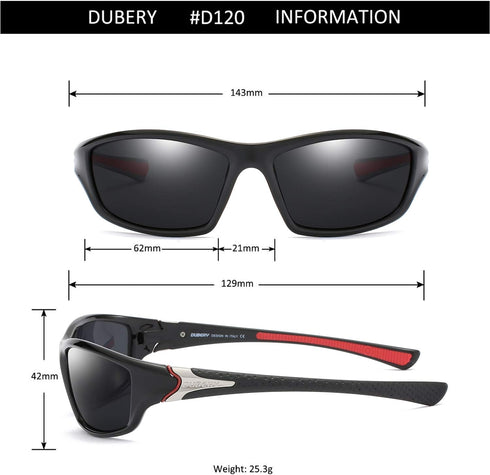 DUBERY Mens Sports Polarized Sunglasses 100% UV Protection Driving Cycling Fishing Shades D120...