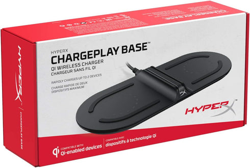 HyperX Chargeplay Base - Qi Wireless Charger, Qi Certified, Dual Wireless Charging Pads Charge Up to Two Devices, Battery Indicators, AC Wall Adap...