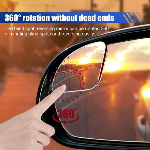 2PCS Fan Shaped Car Blind Spot Mirrors, HD Glass Frameless Convex Wide Angle Mirror, Adjustable Car Auxiliary Universal Rear View Mirror Exterior ...