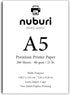 Nuburi - A5 Size Premium Printer Paper - Ideal for Professional Documents - Smooth Bright White - 80 gsm / 21 lb. (200 Sheets)...