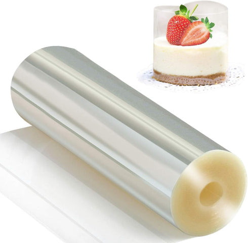 Picowe Cake Collars 6.3 x 394inch, Acetate Rolls, Clear Cake Strips, Transparent Cake Rolls, Mousse Cake Acetate Sheets for Chocolate Mousse Bakin...