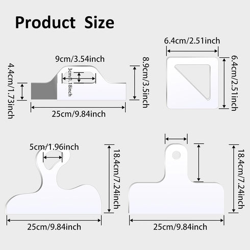 Router Templates, 4pcs Acrylic Charcuterie Board Handle Template, LYMOI Clear Cut Board Thick Handle Template, Angled Curvy Tracing Stencils Cut G...