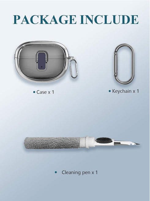 Case Cover for Bose Ultra Open Earbuds,Clear Soft TPU Protective Cover with Keychain and Cleaner Kit for Women Men Shockproof Skin,Clear...