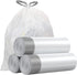 Small Trash Bags 4 Gallon - Drawstring, Individual Unscented Small Garbage Bags, White Trash Can Liners For Bathroom, 57 Count...