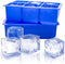 Large Cube Silicone Ice Tray, 2 Pack by Kitch, Giant 2 Inch Ice Cubes Keep Your Drink Cooled for Hours - Cobalt Blue...