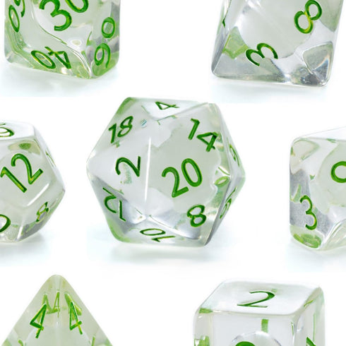 Gake Keeper Games & Dice: Firefly Dice - 7 Piece Resin Dice Set, Radiant Inclusion, Glow-in-The-Dark, Role Playing Games Accessory, RPG Dice...