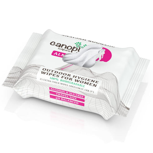 Hygiene Feminine Wipes - Canopy Wipes ALMA 100% Biodegradable, pH Balanced Body and Hand Cleansing Cloths for Women w/Aloe - Great Wet Wipes for W...
