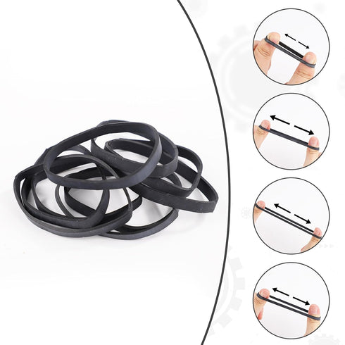 100pcs Black Rubber Bands, 5 Sizes Heavy-Duty Thick Rubber Band Assorted Wide Elastic Band for Litter Box File Folder Camping Hiking Home School O...