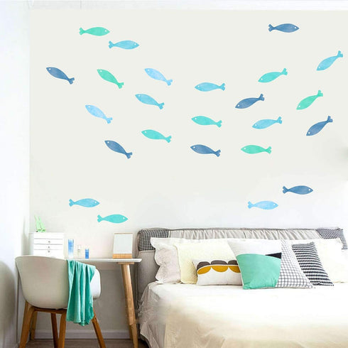 Fish Wall Decals - Ocean & Kids Peel & Stick Removable Wall Stickers for Nursery Room Decor...