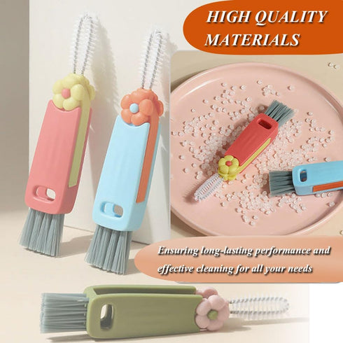 3 in 1 Cup Lid Cleaning Brush, 3 PCS Crevice Cleaning Brush Set - Multifunctional Portable Bottle Brush Cleaner for Bottle Gap Tight Spaces Cup - ...