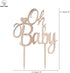 PAPALONG Wooden "OH BABY" Cake Topper for Baby Showers - Rustic Woodland Themed Gender Neutral Baby Shower Decoration for Boys & Girls...