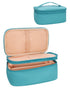 Relavel Travel Makeup Bag, Compact Cosmetic Bag for Women, Waterproof Makeup Brush Holder Organizer with Adjustable Dividers (Blue)...