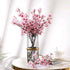 4Pcs Fake Cherry Blossom Flowers 15.7" Artificial Silk Cherry Peach Blossom Branches Spring Faux Japanese Floral Arrangements for Home Party Weddi...