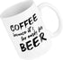 Cool 15oz Novelty Coffee Mug “Too Early for Beer”; Ceramic; Funny, Unique; a Gift for Your Father, Boss, or Best Friend...