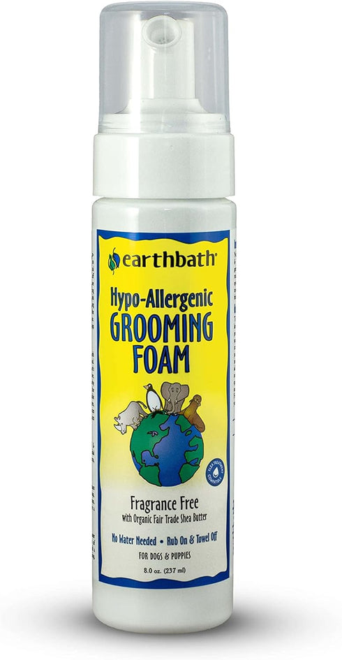 earthbath, All Natural Hypo-Allergenic Dog Grooming Foam - Fragrance Free Dog Shampoo for Allergies and Itching, Cruelty Free, No Water Needed, Ru...