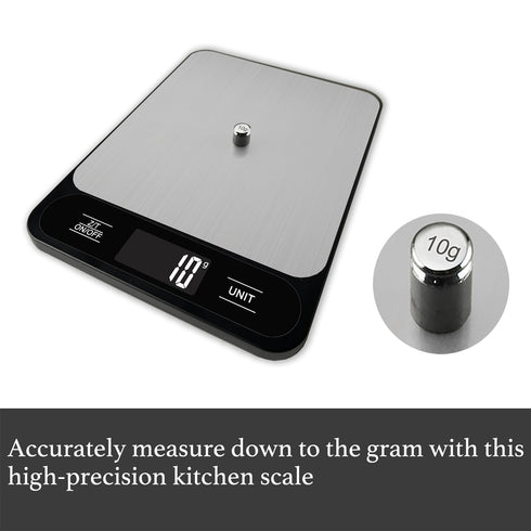 Food Scale,Digital Kitchen Scale,Weight in Grams and Ounces for Baking, Cooking, and Meal Prep,6 Units with Tare Function,LCD Display,11lb...