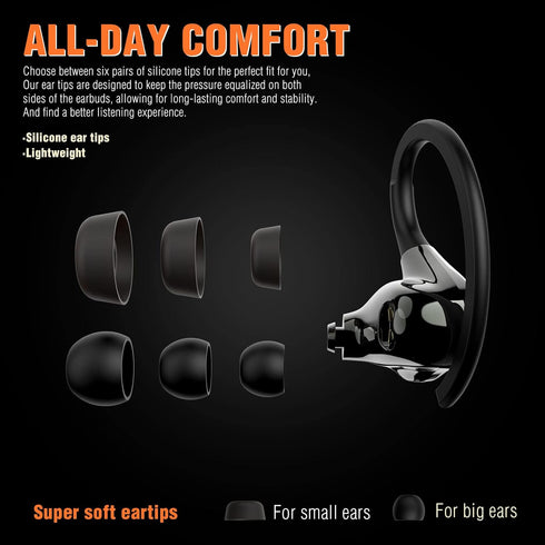 Wireless Bluetooth Earbuds for Small Ears Canal, Running Headphones with Microphone, IPX7 Waterproof, Noise Isolation Wireless Earphones for Sport...