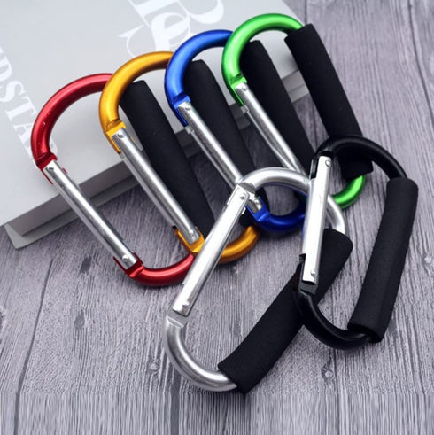 Stroller Hooks by Baby,Large Stroller Hooks for Mommy, 2 pcs Carabiner Stroller Hook Organizer for Hanging Purses, Diaper Bag, Shopping Bags. (Pur...