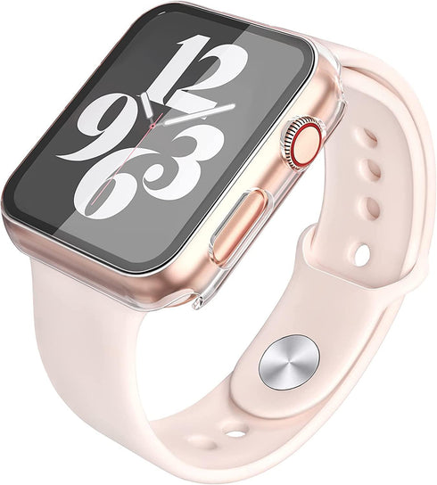 Misxi 2 Pack PC Case with Tempered Glass Screen Protector Compatible with Apple Watch SE 2 (2024) SE Series 6 Series 5 Series 4 40mm, Shockproof P...