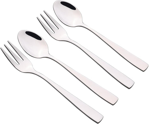 Begale 12-piece Stainless Steel Tea Spoons and Tasting Appetizer Cake Forks, 6 Tasting Forks + 6 Teaspoons...