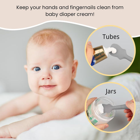 4 Pack Baby Diaper Cream Brush, Diaper Cream Spatula Applicator Silicone Baby Butt Paste Spatula for Babies, Newborn, 2 x Large Size, 2 x Small Si...