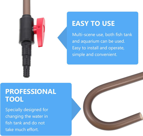 Aquarium Fish Tank Hook Water Changer, Plastic Water Changer Hook Pump with , Fish Tank Change Water Aquarium Water Changer Siphon Aquarium Access...