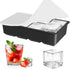 Silicone Ice Cube Tray with Lid, Make 2" Big Square Ice Cubes, Large Whiskey Ice Cube Mold, Ice Cubes Mold for Cocktails & Wine, Soups and Frozen ...