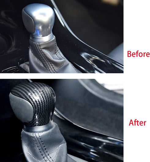 Gear Shift Lever Knob Shifter Head Cover Trim for Toyota C-HR CHR 2018 2019 2020 2021 2022, ABS Carbon Fiber...