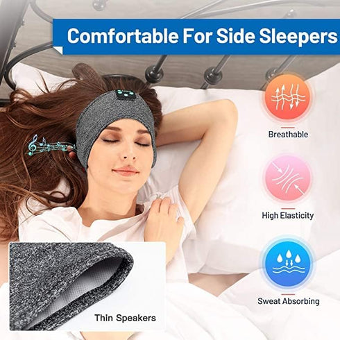 Soft Comfortable Over-Ear Headphones, Wireless Headband Headphones with Ultra-Thin HD Stereo Speakers Perfect for Sleep, Sports, Workout, Jogging,...