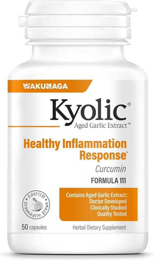 Kyolic Aged Garlic Extract Formula 111, Healthy Inflammation Response, 50 Capsules (Packaging May Vary)...