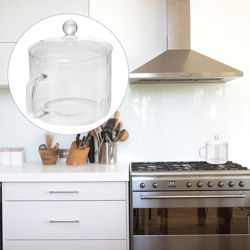 DOITOOL 1.5L/50 OZ Glass Saucepan with Cover,Heat-Resistant Glass Stovetop Pot Glass Cookware Set,Small Glass Simmer Pot for Baby Food,Pasta,Soup,...