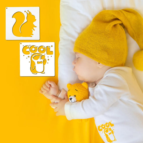 22pcs Baby Stencils, Baby Shower Stencils Baby Stencils for Painting Stencils for Fabric Painting Baby Shower for Baby Onesies Bib Bodysuit Bag Sh...