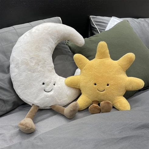 JOSON Sun Shaped Plush Toys, Soft Bedside Sofa Pillows, Used for Home Decoration as Birthday Gifts for Children and Girls (Moon)...