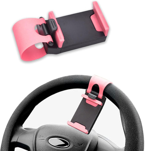 Car Steering Wheel Phone Mount, Steering Wheel Smartphone Mount, Portable Steering Wheel Phone Holder Mount Clip Fit for IPhone14/13/12/11 Pro Max...