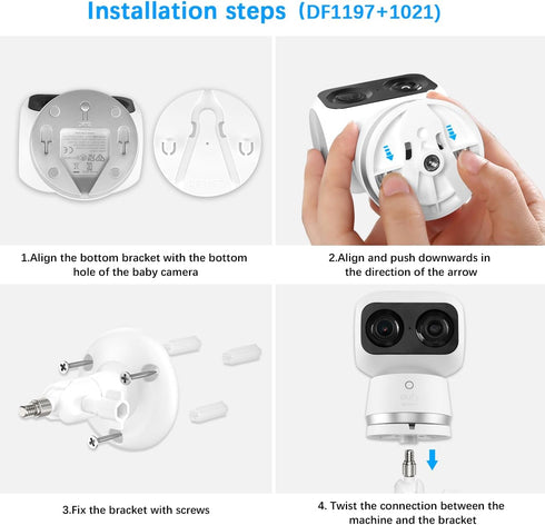 Adjustable Bracket Mount Compatible with Eufy Security Indoor Cam S350 Camera (White)...