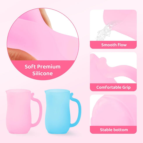 Baby Bath Rinse Cup, Silicone Baby Shampoo Rinser (pink)...