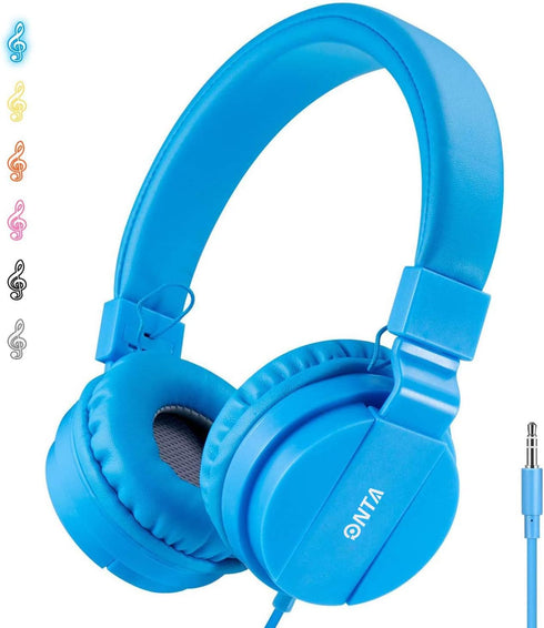 Licorne Lightweight Stereo Folding Wired Headphones for Kids Adults,On-Ear Comfortable Earphones for Child, Adjustable Headband Headset for Cellph...