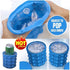 (2 in 1) Ice Cube Maker, Round,Portable .Silicone ice Bucket and ice Mold with lid, Portable Silicon Ice Cube Maker(Blue)...