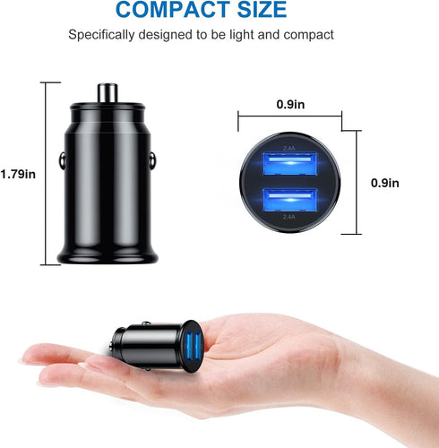 Car Charger Apple MFI Certified, Fast Charging for iPhone 13/12/11 Pro/XS/X/8 Plus/7/6/SE/iPad, Dual Port Fast USB Adapter Cigarette Lighter with ...