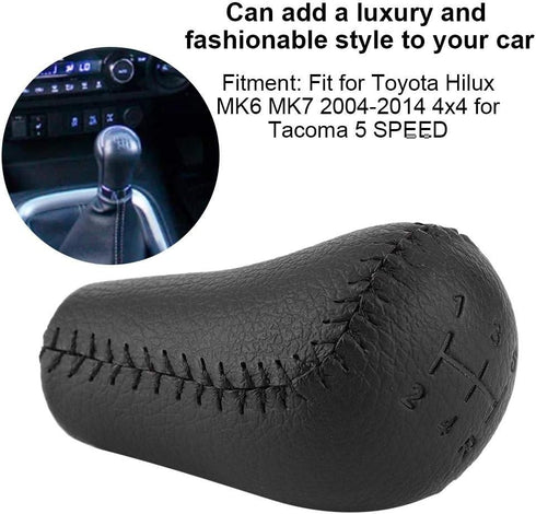 Tbest Replacement Leather Gear Knob,Car Auto Gear Shifter Knob Gear Shift Knob Handball Automatic Shift Lever PZ020 0K012 Fit for Hilux MK6 MK7 20...