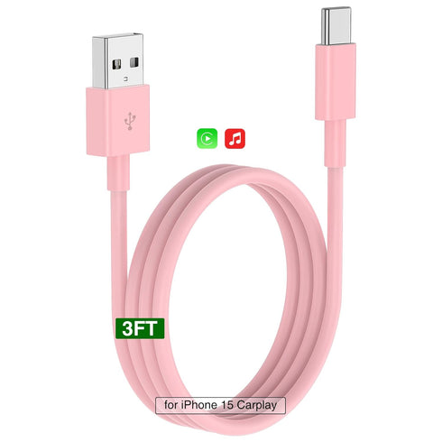 Car Carplay Cable for iPhone 15 Car Charger,Apple USB A to USB C Cable 3ft for iPhone 15 Car Charger Adapter,iPhone 15 Carplay USB C Cable Fast Ch...