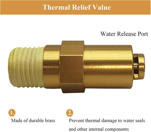 7101359 Thermal Relief Valve for Gas Powered Pressure Washer Pumps, 1/4 Inch NPT...