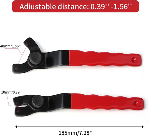 Adjustable Pin Wrench for Angle Grinder Machine,Grinder Spanner Wrench (Red)...