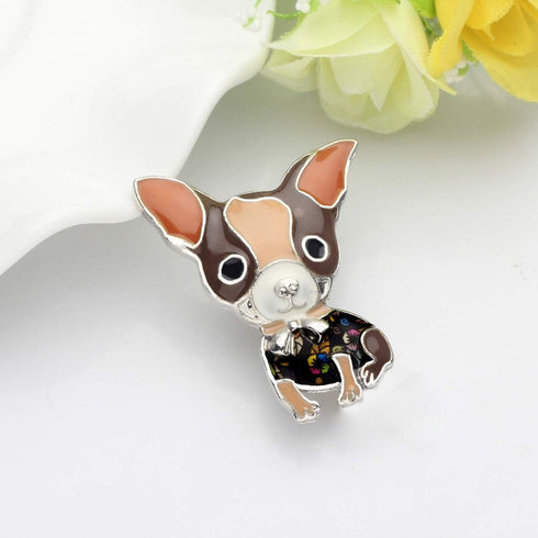 Enamel Cartoon Chihuahua Booch Pins for Women Badges Clothing Bags Jewelry Gift...