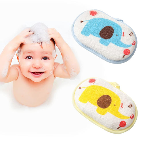 Baby Bath Sponge, 2 Pack Cartoon Animal Style Baby Sponge for Bathing, Infants Bath Sponge Ultra Soft & Absorbent Natural and Safe Great for Sensi...