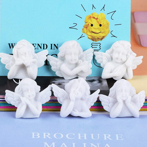 30Pcs Miniature Angel Figurine Mini Angel Statue Resin Embellishments Flatback Beads Charm Ornament Cherubs Angels for DIY Scrapbooking Craft Phon...