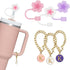 3PCS Silicone Straw Covers for Stanley Cup 30&40 Oz-3PCS Name ID Letter Handle Charm?0.4in/10mm Flower Silicone Straw Cover Cap?Dust-Proof Reusabl...